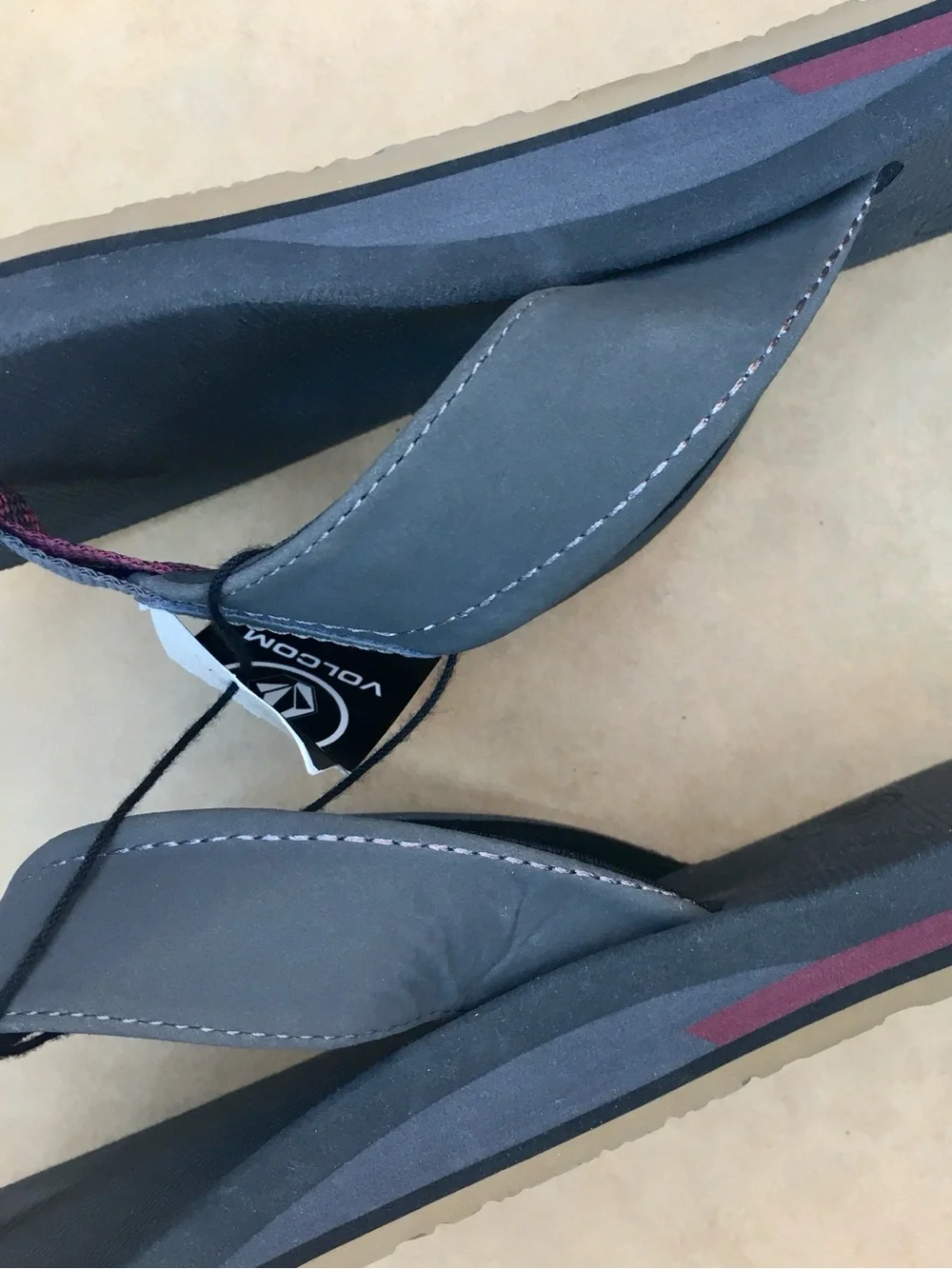 Volcom .• Victor Flip Flop Sandals in Grey Size 7 7.5 8